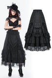 Vintage Gothic Lace Layered Maxi Skirt KW432 - Gothlolibeauty