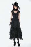 Vintage Gothic Lace Layered Maxi Skirt KW432 - Gothlolibeauty