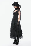 Vintage Gothic Lace Layered Maxi Skirt KW432 - Gothlolibeauty