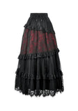 Dark Spliced Lace Maxi Skirt KW433 - Gothlolibeauty