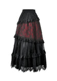Dark Spliced Lace Maxi Skirt KW433 - Gothlolibeauty