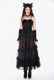 Dark Spliced Lace Maxi Skirt KW433 - Gothlolibeauty