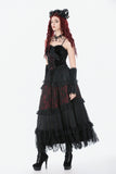 Dark Spliced Lace Maxi Skirt KW433 - Gothlolibeauty