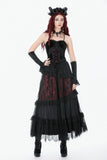 Dark Spliced Lace Maxi Skirt KW433 - Gothlolibeauty