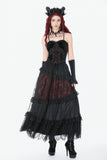 Dark Spliced Lace Maxi Skirt KW433 - Gothlolibeauty