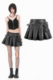 Punk Double Belt Pleated Skirt KW437