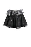 Gothic Lace Chain Cross Mini Skirt KW438