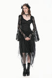 Gothic Shadow Mist Layered Mesh Long Skirt KW440