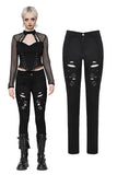 Punk versatile distressed long pants PW133