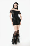 Lolita Lace-Trimmed Lantern shorts with Embroidered Flower PW135