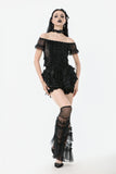 Lolita Lace-Trimmed Lantern shorts with Embroidered Flower PW135