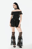 Lolita Lace-Trimmed Lantern shorts with Embroidered Flower PW135