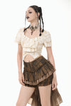 Steampunk Tailcoat Bloomers with Anchor Buttons and Ruffled Trim PW137BN