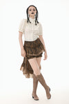Steampunk Tailcoat Bloomers with Anchor Buttons and Ruffled Trim PW137BN