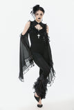 Gothic Multi-Layer Lace Flared Leggings PW139