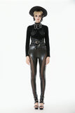 Punk Snakeskin Cut-Out PU Leather Pants PW143