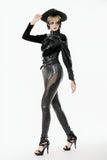 Punk Snakeskin Cut-Out PU Leather Pants PW143