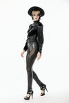 Punk Snakeskin Cut-Out PU Leather Pants PW143