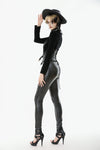 Punk Snakeskin Cut-Out PU Leather Pants PW143
