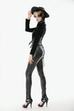 Punk Snakeskin Cut-Out PU Leather Pants PW143