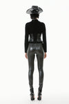 Punk Snakeskin Cut-Out PU Leather Pants PW143