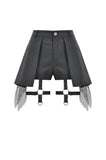 Punk Mesh Layered Skort Shorts PW149 - Gothlolibeauty