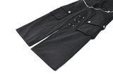 Urban Mobility - Dark Techwear Multi-Pocket Cross-Zip Wide-Leg Cargo Pants PW153