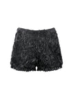 Dark Rose - Gothic 3D Floral Jacquard Lace-Trimmed Mini Shorts PW157