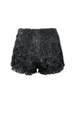 Dark Rose - Gothic 3D Floral Jacquard Lace-Trimmed Mini Shorts PW157