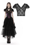 Gothic lace V collar top TW521