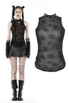 Punk spider mesh sleeveless top TW523