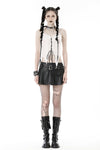 Punk decadent hole white sleeveless crop top TW524