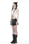 Punk decadent hole white sleeveless crop top TW524