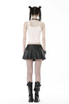 Punk decadent hole white sleeveless crop top TW524