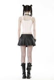 Punk decadent hole white sleeveless crop top TW524