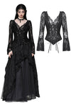 Gothic dark lace sexy deep v-neck top TW561