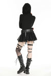 Gothic assassin fitted hooded black hollow-out top. TW572