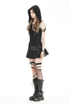 Punk decadent black hooded  top TW585