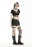 Punk rock moto crop top TW591