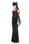 Gothic elegant black-red off-shoulder sexy top. TW593