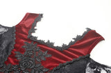 Gothic elegant black-red off-shoulder sexy top. TW593