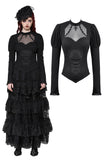 Gothic embroidered puff sleeve top TW604