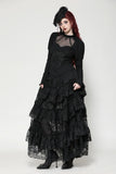 Gothic embroidered puff sleeve top TW604