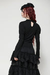 Gothic embroidered puff sleeve top TW604