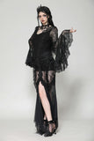 Gothic Romantic Lace Patchwork Bell-Sleeve Layered Cuff Top TW607