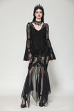 Gothic Romantic Lace Patchwork Bell-Sleeve Layered Cuff Top TW607