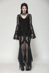 Gothic Romantic Lace Patchwork Bell-Sleeve Layered Cuff Top TW607