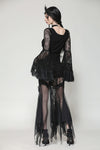 Gothic Romantic Lace Patchwork Bell-Sleeve Layered Cuff Top TW607