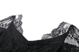 Gothic Romantic Lace Patchwork Bell-Sleeve Layered Cuff Top TW607