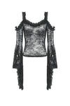 Gothic Romantic Lace Flare Sleeve Top TW623